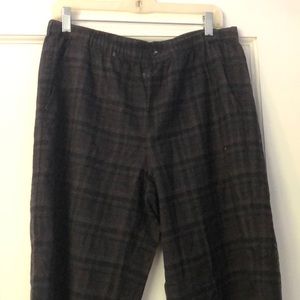 Eileen Fisher Brown Plaid Pant